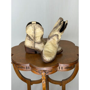 Liberty Black Burnished Leather Western Short Boot Womens 5.5 #M0147 Mexico